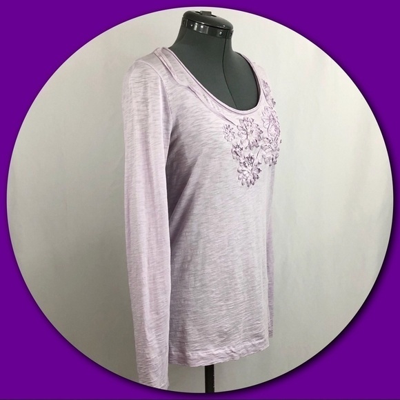 J. Crew T-Shirt Top with Ribbon Flowers Design - Picture 3 of 6